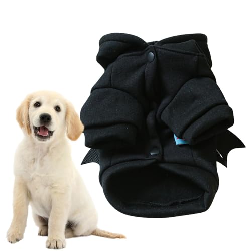 Haustier-Kapuzenpullover für Hunde, Hunde-Fledermaus-Kostüm - Schwarzes Fledermaus-Haustierkostüm, Hunde-Kapuzenpullover, Kleidung - Coole Kleidung für Halloween, Cosplay, Party, für kleine Hunde, Wel von Glugahrif