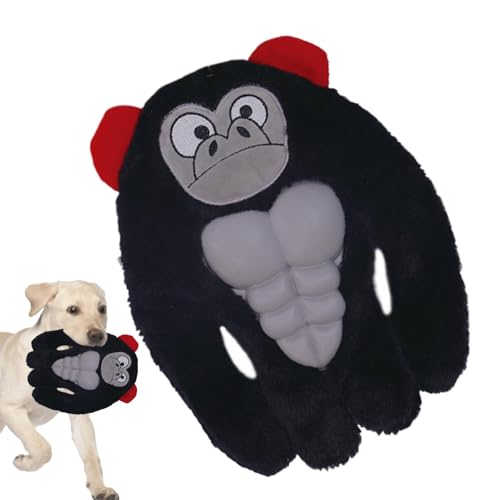 Kauspielzeug aus Plüsch für Hunde, quietschendes Hundespielzeug aus Plüsch, Chattering Gorilla Comfort Toy zum Zahnen von Welpen, Verhaltenstraining für den Hund von Glugahrif