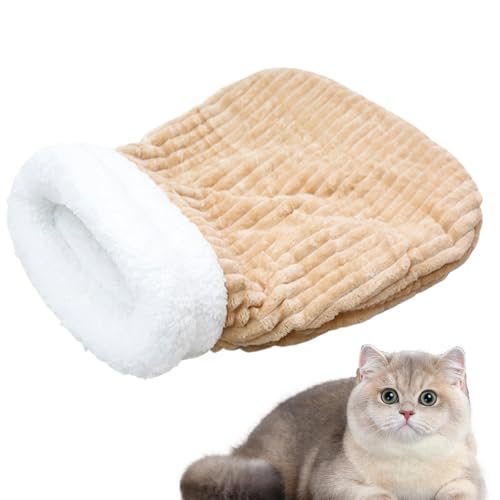 Schlafsack für Katzen, Kuschelbett für Haustiere – abnehmbare Kuschelmatte für Hunde – Schlafbett für Haustiere, waschbares und dickes Hundebett von Glugahrif