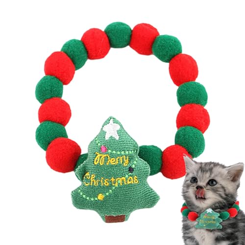 Weihnachtshalsband für Katzen, Weihnachtshalsbänder für Katzen | Urlaubskatzenhalsband mit grüner Kugel | Katze benutzerdefinierte Ornamente Weihnachtsbaumschmuck für den Urlaub Halsband für Haustiere von Glugahrif