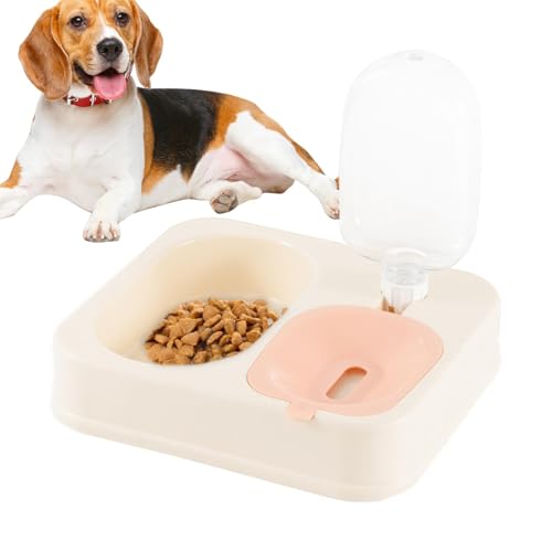 Gmokluytw Automatische Futterspender für Hunde, Katzenfutter- und Wasserspender-Set,2-in-1-Fressnäpfe mit automatischem Gewichtswasser - Automatischer Trinkflaschen-Futterspender für Hunde, Futter- von Gmokluytw