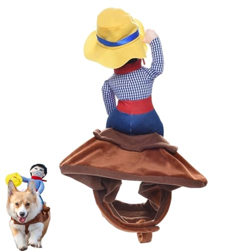 Gmokluytw Cowboy-Sattelhund-Kostüm, Hundepferd-Sattelkostüm, lustiges Weihnachtskostüm für Hunde, kreatives Cowboy-Kostüm für Haustiere, kreative Kleidung für Hunde von Gmokluytw