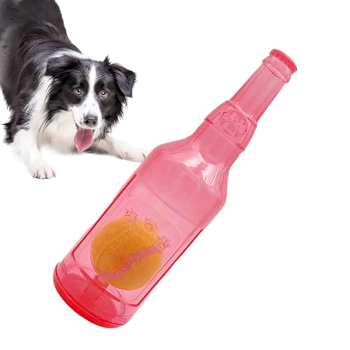 Gmokluytw Flasche Kauspielzeug für Hunde | Quietschendes Hundespielzeug - Interaktives Welpen-Zahnen Kauspielzeug Lustiges Hundekauspielzeug aus Gummi - Haustierzubehör für Hunde, von Gmokluytw