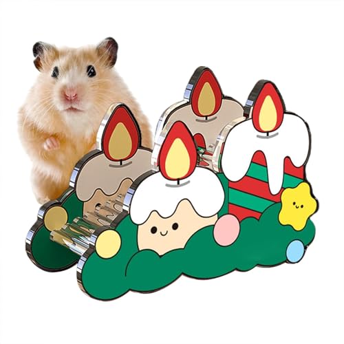 Gmokluytw Hamsterhaus | Acryl Weihnachten Labyrinth Castle Habitats - Pet Hamster Versteck Zimmer Hamster Käfig Zubehör mit Spielzeug für Chinchillas von Gmokluytw