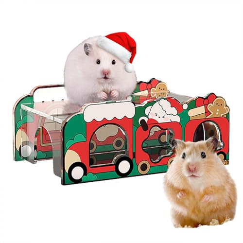 Gmokluytw Hamsterhaus - Frettchenhaus Tunnel für Käfig - Hamsterhaus Labyrinth Schloss Tragbares Weihnachten Frettchen Haus für Chinchillas Igel von Gmokluytw