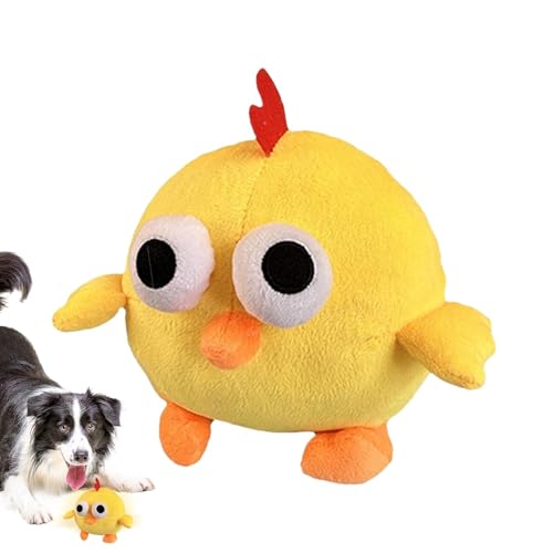 Gmokluytw Hundespielzeug hüpft, Ball für Hunde bewegte | Bounce Ball Cartoon Chicken Plüschspielzeug - Wiederaufladbares Moving Game Squeaker Hundespielzeug für Welpen, kleine, mittlere Katzen von Gmokluytw