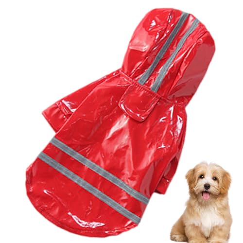 Gmokluytw Reflektierender Regenmantel für Hunde, Regenjacke für Hunde | PU-Regenmäntel mit Kapuze, Haustier-Regenjacke, Kleidung - Wasserdichter Regenmantel, leichte Regenponchojacke für Hunde und von Gmokluytw