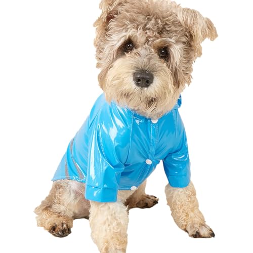 Gmokluytw Reflektierender Regenmantel für Hunde, Regenjacke für Hunde - Reflektierender PU-Regenmantel-Poncho mit Kapuze | Haustier-Regenjacke, wasserdichte Regenmäntel, Kleidung, Regenponcho-Jacke, von Gmokluytw