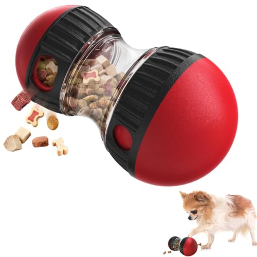 GmwyCzV Futterball für Hunde, Hundespielzeug Intelligenz Ball, Haustier Langsamfütterer, Rolling Feeder Hundespielzeug, für Gastrointestinale Pflege, für Hunde Aller Größen (Rot) von GmwyCzV