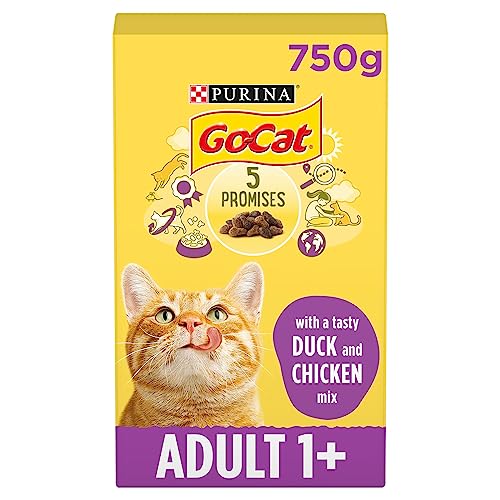 Chicken & Duck Dry Cat Food, 750 g (5er Pack) Yellow von Go-Cat