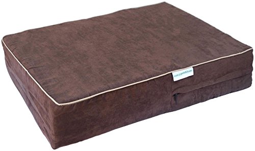 Go Pet Club Orthopädisches Hundebett aus Hartschaum mit wasserfester Abdeckung, 111,76 x 81,28 x 10,16 cm, Schokoladenbraun von Go Pet Club