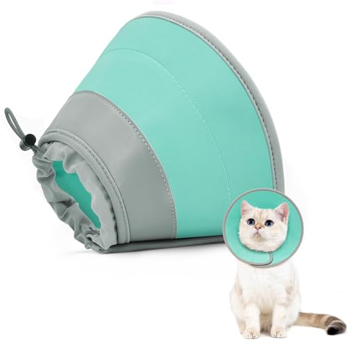 GoGoPaw Katzenkegel, verstellbares Katzenkegelhalsband, weich, um Lecken zu stoppen, faltbar, niedliche Katzenkegel-Alternative, wasserabweisender Halskegel für Katzen, leichtes von GoGoPaw