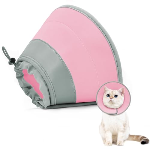 GoGoPaw Katzenkegel, verstellbares Katzenkegel-Halsband, weich, um Lecken zu stoppen, faltbar, niedliche Katzenkegel-Alternative, wasserabweisender Halskegel für Katzen, leichtes Katzenhalsband für von GoGoPaw