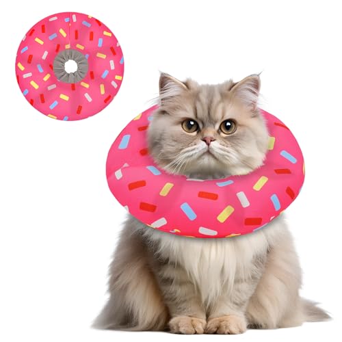 Weiches, aufblasbares Katzenkegelhalsband – verstellbares Katzen-Donut-Halsband zur Erholung, stoppt Lecken, Katzen-E-Halsband geeignet für kleine, mittelgroße und große Katzen und Kätzchen, Haustier von GoGoPaw