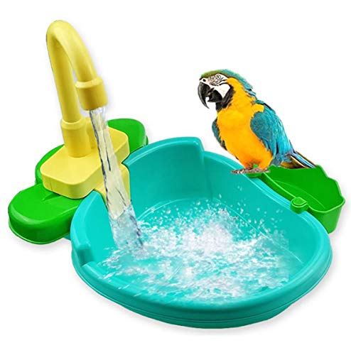 Gobabo Vogelbadewanne Papageien Badewanne Pool Vogelfutterstation Schüssel Automatische Haustier Badewanne Mit Wasserhahn Vogeldusche Badewanne von Gobabo