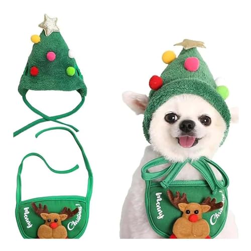 Entzückender Weihnachtsbaum-Hut, Bommelmütze, Sellerie, Haustiere, Weihnachtsmannmütze, Weihnachtsmannmütze, lustige, weiche Haustiermütze für Hunde, Weihnachtsfeier, Plüsch-Kopfbedeckung, Zubehör, von Godemmio