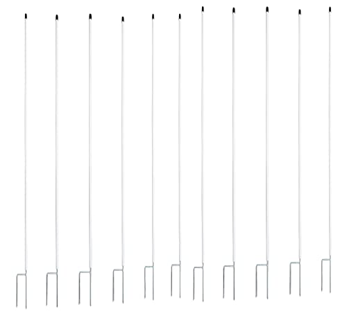 Göbel Weidezaunpfahl Kunststoffpfahl rund 138cm x 19mm Plus Doppelspitze Nagel 10 St. von Göbel