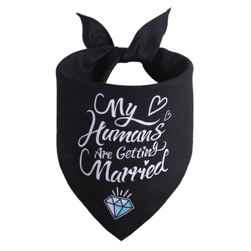 Hundehalstuch mit Aufschrift "My Humans are Getting Married", Größe XL, als Verlobungs-Party-Dekoration, Hochzeitssachen, Verlobungsfoto-Outfits, Haustier-Schal, Verlobungsankündigung, Brautzubehör von Gofshy