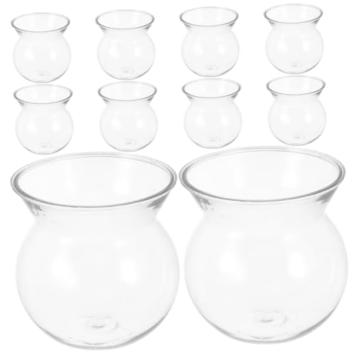 10St Mini-Vase aus Kunststoff Dekorative Tischvase Vielseitig einsetzbare Vase Stilvolle Zimmerdekoration Blumenvase für Mittelstücke Plastikvase das Haustier Transparent Gogogmee von Gogogmee