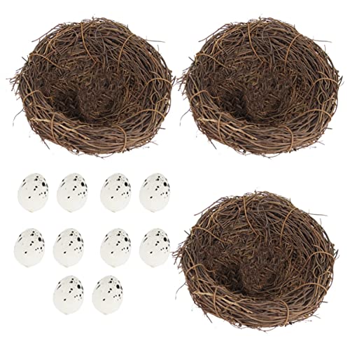 Gogogmee 1 Satz Simulationsornamente Osterbaumschmuck Gefälschte Notgroschen Gefälschte Nester Mit Ei Spie?Ende Eier Fake Birds Nest. Zweig Vogelnest Wohnkultur Kind Vogeleier Hölzern Feder von Gogogmee