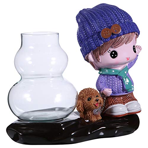 Gogogmee 1Stk Puppen-Hydrokultur-Blumentopf Desktop-Hydrokultur-Pflanzgefäß Luftpflanzen Figur Living Room Decoration wohnzimmerdeko Vasendekor hydroponischer Blumenbehälter Glas Violett von Gogogmee