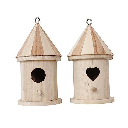 Gogogmee 2 Stück Hölzernes Vogelnest Gartendekoration Gartenornament Käfigzubehör Vogelbett Simuliertes Vogelnest Künstliche Vögel Nestdekoration Nestornament Kreatives von Gogogmee