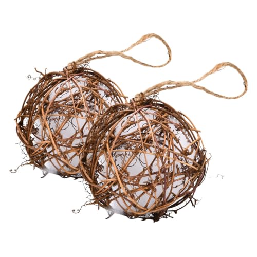 Gogogmee 2 Stück Vogel Nistmaterial Papageien Rattan Ball Kauspielzeug Hängendes Papageienspielzeug Vogel Kauspielzeug Rattan Ball Vogelspielzeug Vogel Kauspielzeug Hängespielzeug von Gogogmee