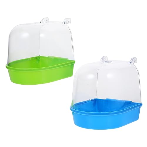 Gogogmee 2St Vogel badebecken Vogelbadewanne Vogelduschbadewanne Haustierbadewanne für Vogelpapagei Lovebird Vogelkäfig-Badewanne Vogelkäfige Badewannen Duschbecken papagei badezubehör PVC von Gogogmee