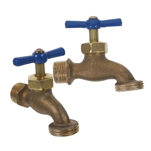 Gogogmee 2er Set Vintage Messing Wasserhahn Für Außenwand Doppel Auslaufhahn Mit Schlauchanschluss Und Gewinde Für Garten Ideal Für Bewässerungssysteme Und Regentonnen von Gogogmee