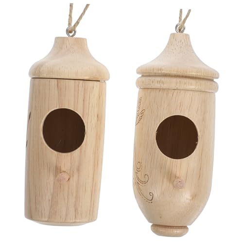 Gogogmee 2st Kolibri- Vogelhaus Vogel Hängender Gartendekoration Nisthaus Für Gartenvögel Vogelkolibri-Nest Kolibri-nestdekoration Vogelnest Dekoration Holz von Gogogmee