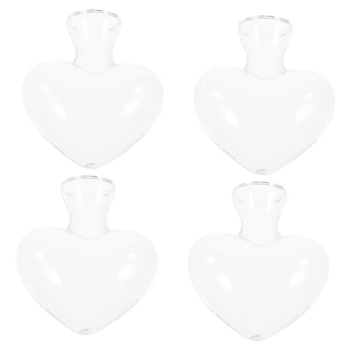 Gogogmee 4 Stück Liebe Glasvasen Töpfe Pflanzendekorationen Pflanzen Pflanze Pflanzer Arrangieren Vase Vase Glas Blumenvase Wasser Pflanzvase Transparent von Gogogmee