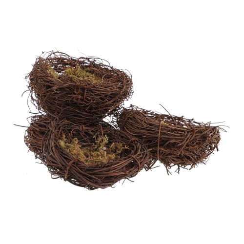 Gogogmee 4 Stück Vogelnestdekoration Vogelnest-Ornamente Vogelnester Zum Basteln Simulierte Vogelnester Für Käfige Vogelnest Figur Dekoratives Gefälschtes Vogeldekor Frühlingsdeko Rattan von Gogogmee