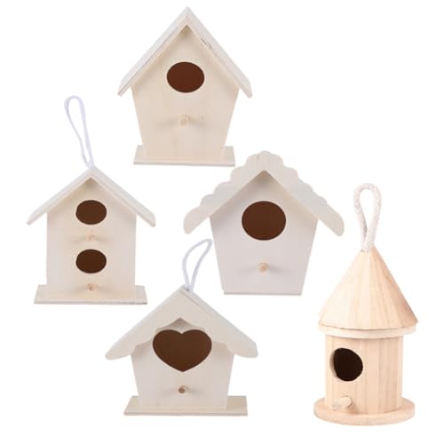 Gogogmee 5 Stück Vogelnest Vögel Bett Outdoor Vögel Zubehör Holz Vogelnest von Gogogmee