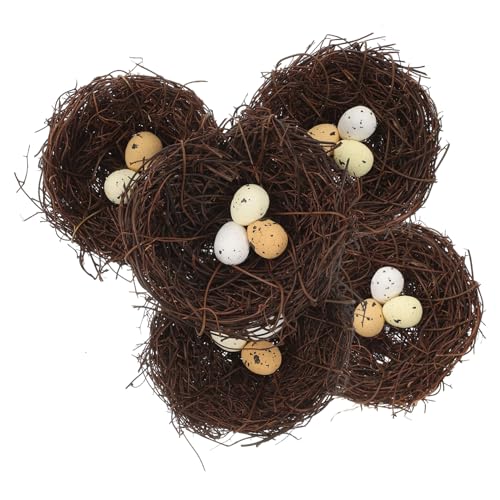 Gogogmee 5St Simuliertes Vogelnest Vogelei-Ornament Vogelhaus Nest Kleine Vogelnestdekoration Vögel Dekor Simulation Vogelnest gartendeko Gewebtes Vogelnest künstlicher Nestschmuck Harz von Gogogmee