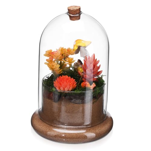 Gogogmee Mikrolandschaftsmoosbedeckung Landschaftsbehälter Mikro-landschaftspflanzerflasche Glocke Moos Landschaft Container Mikrolandschaft Terrarium Terrarienbehälter Pflanzen Vasen Glas von Gogogmee