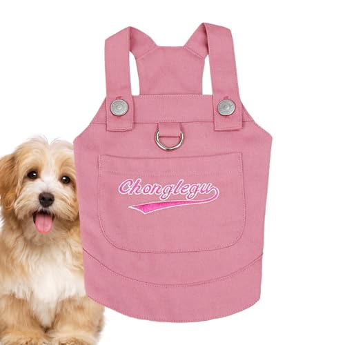 Gohemsun Hunde-Shirts, Kleidung, Welpen-Jeansweste - Denim-Haustierkleidung für Hunde - Atmungsaktiver Hunde-Jeansmantel mit Geschirrschnallen-Design für den täglichen Gebrauch, Hochzeitsfeiern, von Gohemsun