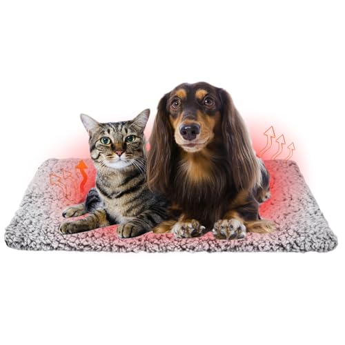 Gohytal Selbstheizende Decke für Katzen Hunde, Selbstwärmende Katzendecke, Wärmematte Heizdeckem ohne Strom Washbar Thermodecke Katzenkissen für daheim & unterwegs, 40x50cm von Gohytal