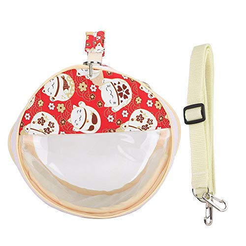 Goick Tragbare Hamstertasche-Hamster Transparente Tasche Vogel Eichhörnchen Golden Hamster Igel Outdoor Travel Sichtbare tragbare Träger(Glückskatze) von Goick