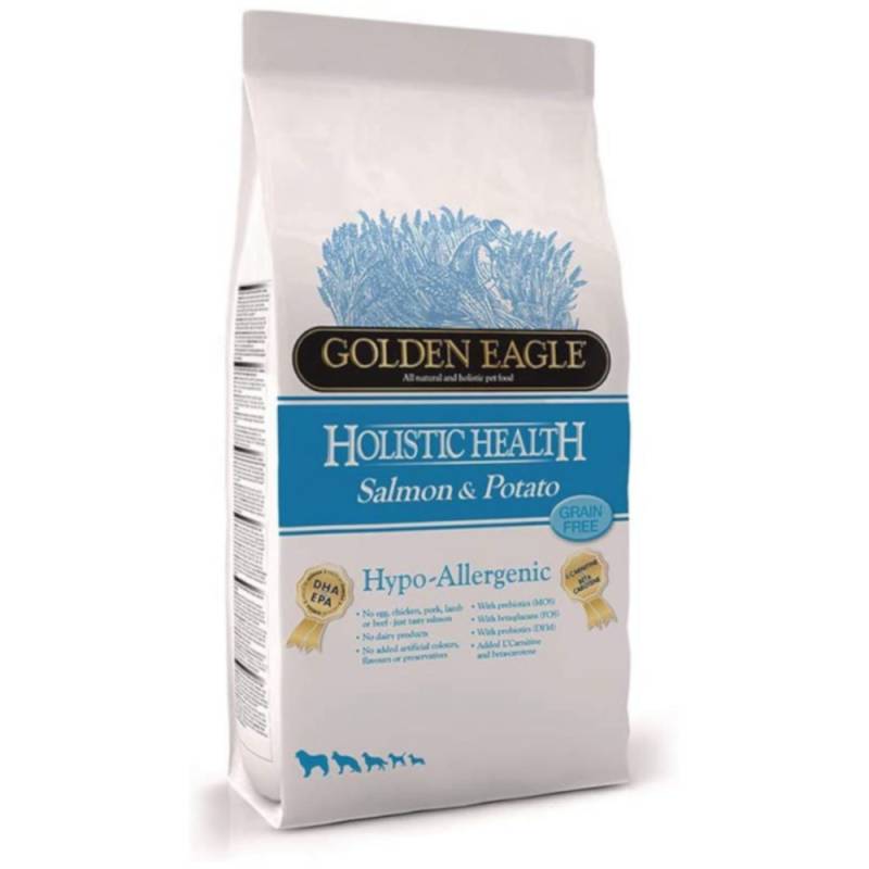 Golden Eagle Hypoallergen Lachs und Kartoffel 26/12 Getreidefrei - 10 kg von Golden Eagle