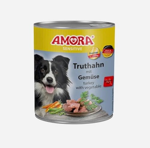 Amora Dog Sensitive Truthahn & Gemüse | 6 x 800g Hundefutter von Golden Grey