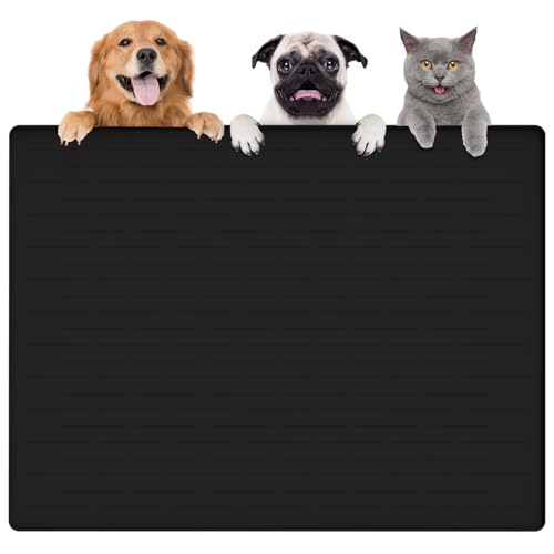 Thinken Hundefuttermatte, 100,3 x 74,9 cm, Silikon, Hunde- und Katzenmatte für Futter- und Wassernäpfe, wasserdicht, rutschfest, XXXL, für Böden, Schwarz von Goldleaf