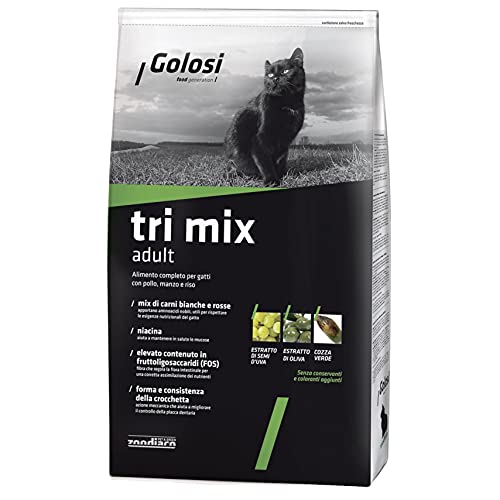 Golosi Cat Tri Mix mit Huhn, Rindfleisch und Reis für Katzen, 7,5 kg von Golosi