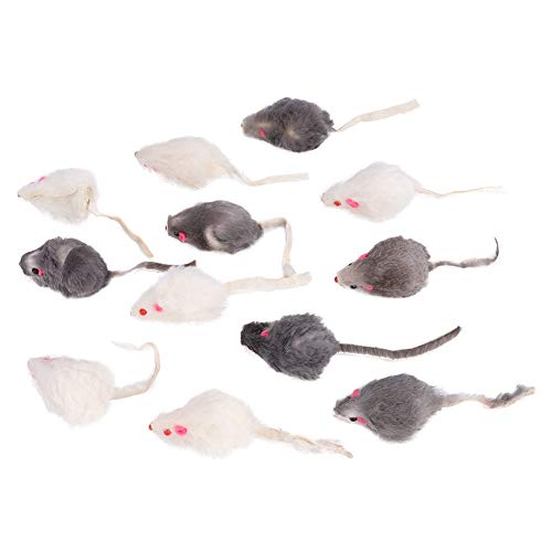 12 stücke Kaninchen Pelz Mäuse Katze Maus Grelot Spielzeug 14 × 10 × 4 Katze Spielzeug Kleine Plüsch Maus Lustige Katze Spielzeug Gefälschte Maus Kätzchen Und von Gonetre