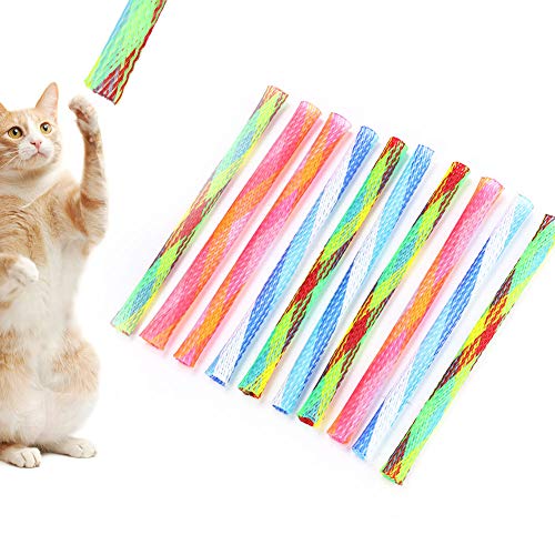 Gummi Spielzeug Katzen Multicolor 16 × 11 × 3 10 stücke Frei Falten Frühling Form Multicolor Katze Hüpfen Spielzeug Gute Elastizität Haustier Spielen Spielzeug von Gonetre