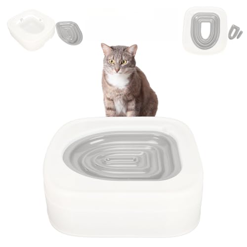 Katzentoiletten-Trainingsset Katzenklo Sicherer Kitty-Toilettentrainer, Katzen WC-Sitz Toiletten Training System Katzentoilette Katzenklo Toilettensitz 38X35X13cm von Gonetre