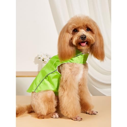 Reflektierender Hunde Regenmantel Leicht Verstellbarer wasserdichte Regenmantel für Teddy (L geeignet für etwa 3-4 kg / 6,6-8,8 lb) von Gonetre