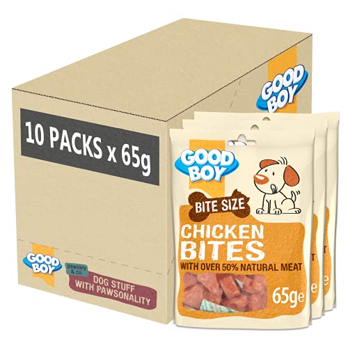 Good Boy - Bissize Chicken Bites - Hundetraining Leckerlis - Hergestellt aus über 50% natürlichem Fleisch - 65g - Low Fat Hundeleckerli - 10 Stück von Good Boy