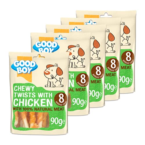 Good Boy Kaubare Twisters mit echtes Hähnchen 90 g (5er Pack) von Good Boy