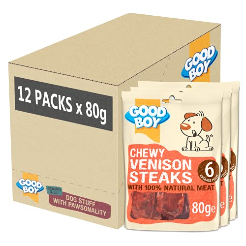 Good Boy Pawsley & Co Chewy Wild Steaks Hunde Snacks (12x80g) (12 x 80g) (kann variieren) von Good Boy