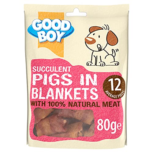 Good Boy - Sukkulenten Schweine in Decken – Hundeleckerlis – Hergestellt aus 100% natürlichem Fleisch – 80 Gramm – von Hunden das ganze Jahr über geliebt. von Good Boy